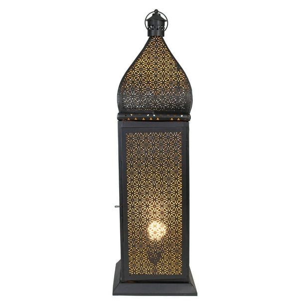 30 5 Black And Gold Moroccan Style, Lantern Floor Lamp Black