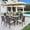Beige Umbrella, variant on Alpha Joy 8-Piece Outdoor Patio Dining Set with 13 ft Umbrella (No Base), Rattan Chairs & Rectangle Table Set for 6, Beige Umbrella