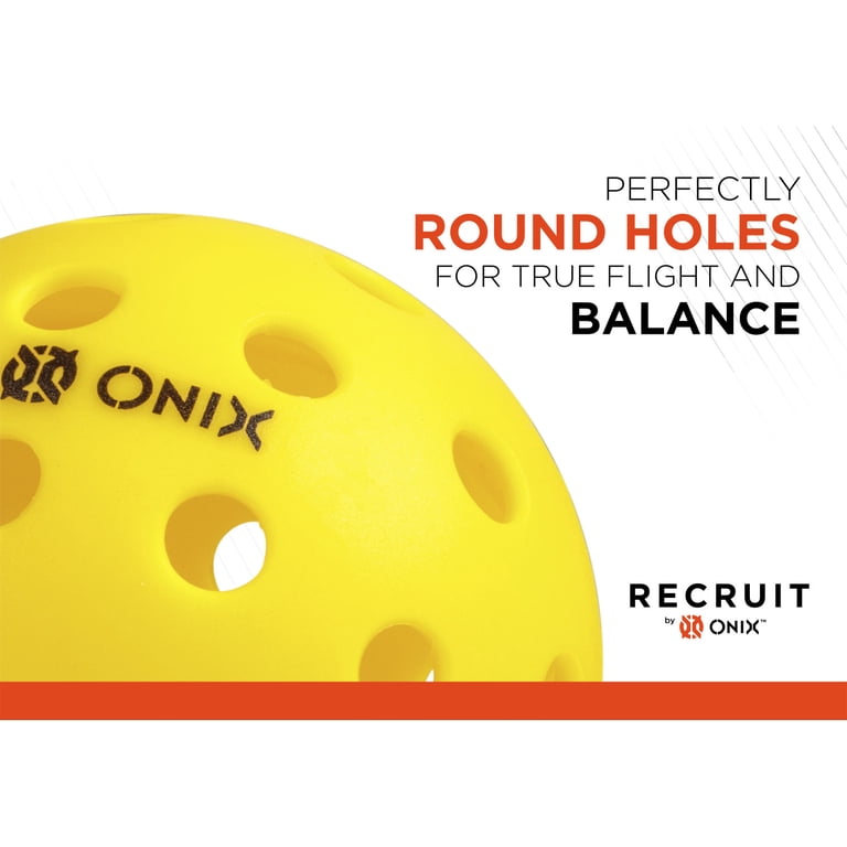 Onix Recruit Pure Outdoor Pickleballs, 3-Pack Yellow photo 2