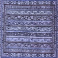 thumbnail image 1 of Ahgly Company Machine Washable Indoor Square Abstract Blue Modern Area Rugs, 7' Square, 1 of 4