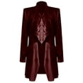 thumbnail image 3 of Women'S Solid Long Sleeve Velvet Jacket Open Front Cardigan Coat with Pockets Outerwear Wine Red XL, 3 of 6