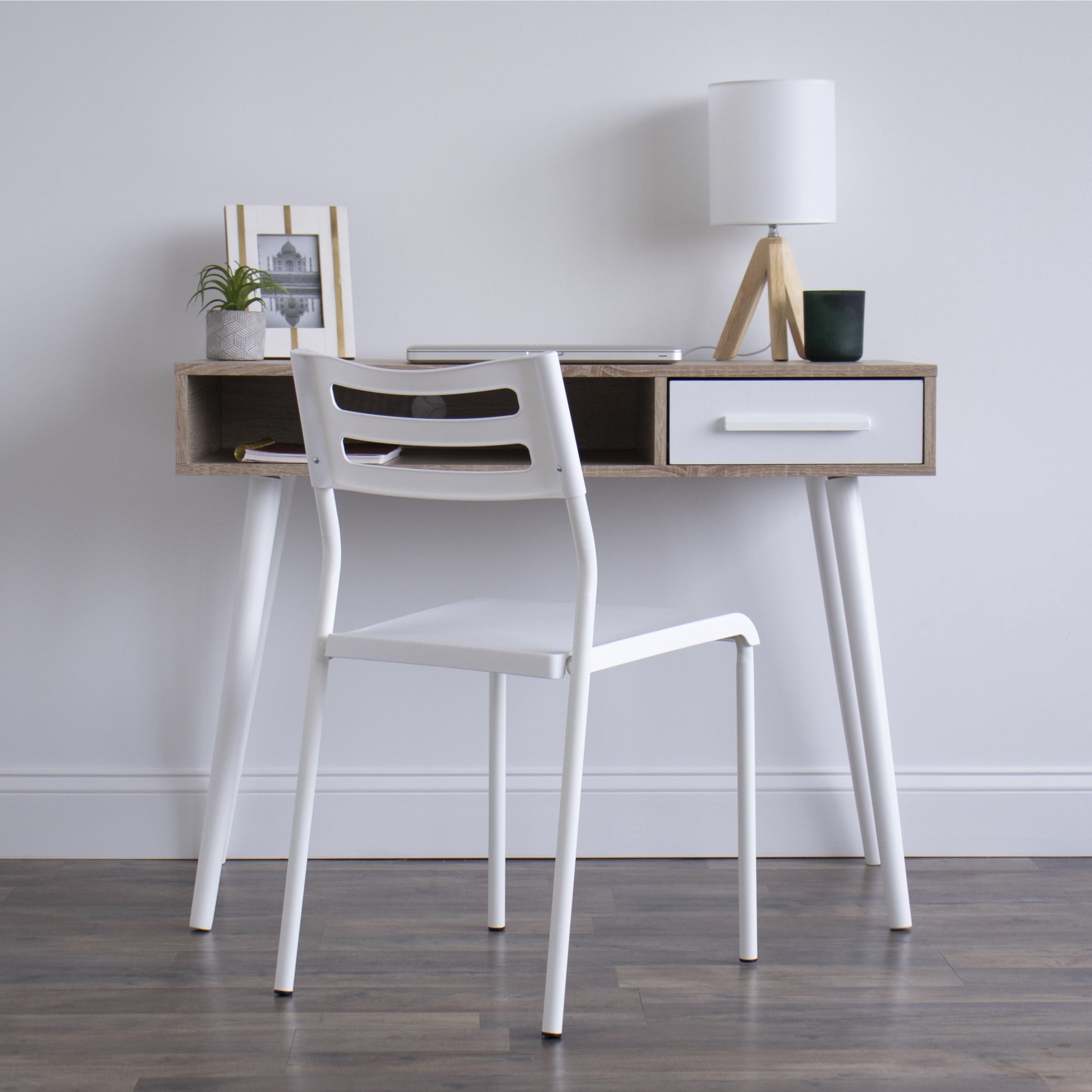 Humble Crew Lightweight Industrial Office Desk Chair, White
