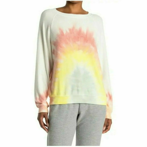 Wildfox BBJ Fleece Rainbow Tie Dye Sweatshirt ( XS )
