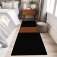 thumbnail image 4 of Boho Black Washable Area Rug 2x6 and Brown Striped Tribal Farmhouse Style Low-Profile Area Rugs with Non Slip Backing Indoor Floor Carpet for Entrance Living Room Bedroom Home Office, 4 of 9