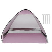 Pink Deluxe Waterproof EasyUp Beach Cabana Tent Quick Automatic Opening Beach Tent Sun Shelter Sunshade