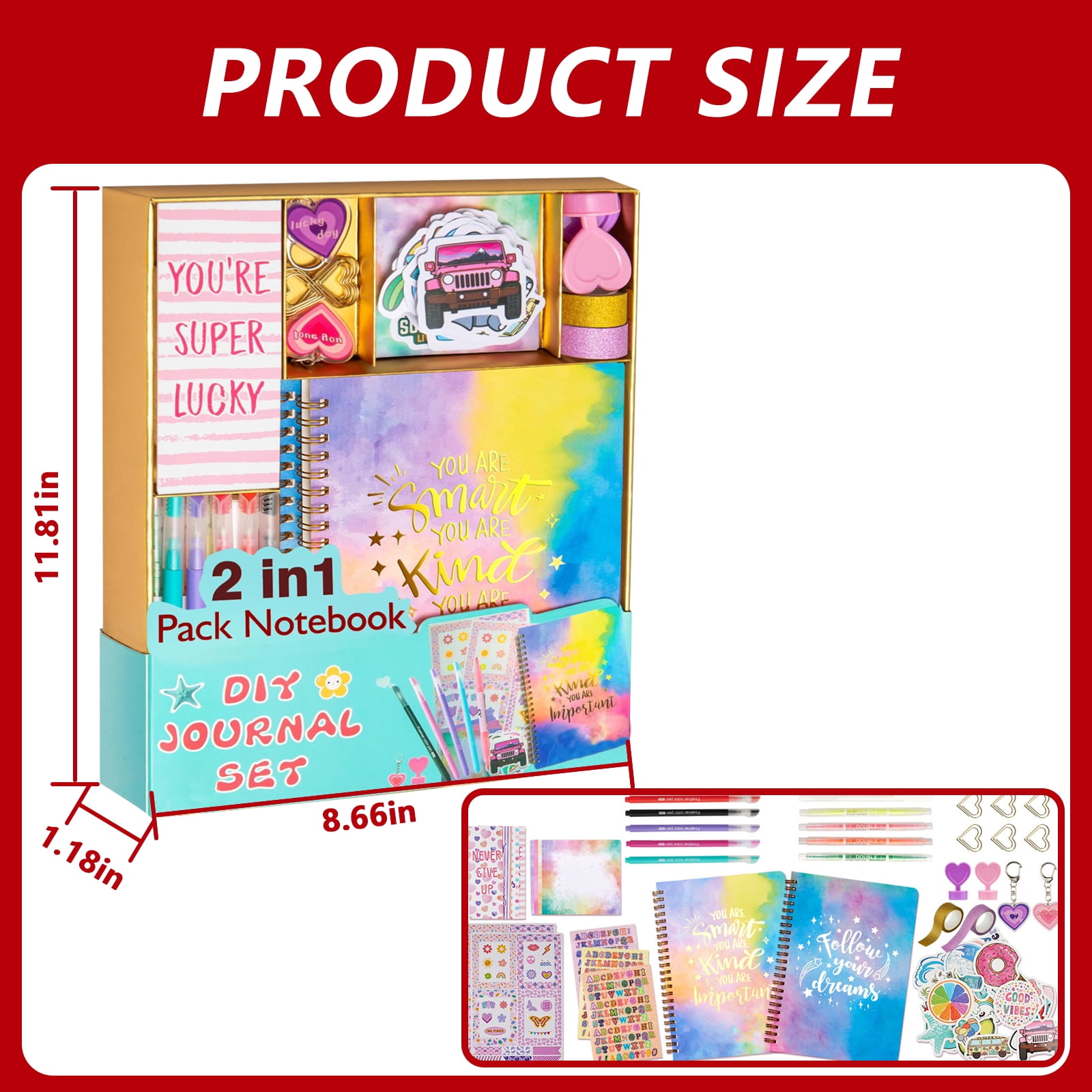 Arcticwind DIY Journal Kit for Cool Birthday Gifts Ideas for Fun Stationery Set with Stickers Cute Art & Crafts Kits Scrapbook & Diary Supplies Set Gifts