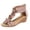 Pink, variant on Women's Gladiator Wedge Sandals Elegant Flower T-Strap Peep Toe Summer Ankle Boots with Back Zipper Casual Beach Vacation Dress Shoes Beige Size 9