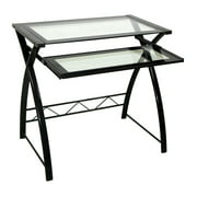 Computer Desk with Keyboard Tray, Black