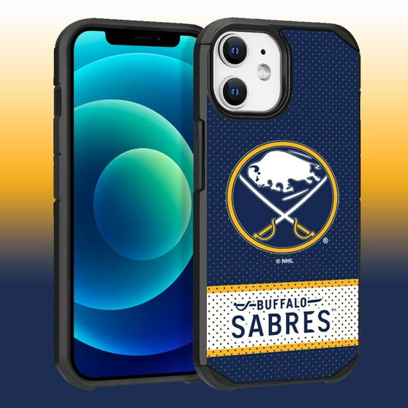 Apple iPhone iPhone 12 Pro (6.1) -NHL Licensed Buffalo Sabres Team Logo on Jersey Textured Dual Layer Case