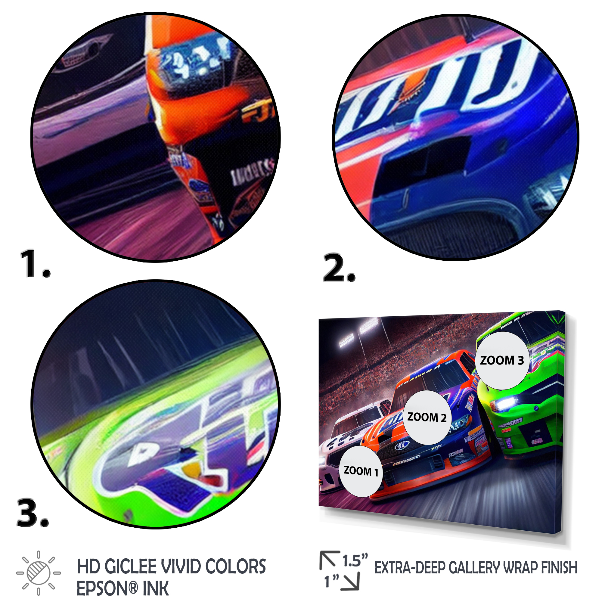 Designart American Stock Car Racing I Canvas Wall Art