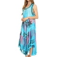 thumbnail image 4 of Sakkas Tasanee Caftan Tank Dress / Cover Up - Turquoise - One Size, 4 of 5