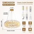 thumbnail image 5 of LUOLAX 23.6" Crystal Gold Chandeliers Firework Dandelion Ceiling Fixture 12-Lights Lamp, 5 of 8