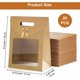 thumbnail image 3 of Bolsas de papel Kraft con encanto vintage, diseño de ventana transparente para vista previa del contenido, plegables, apilables y reutilizables, 20 piezas para proyectos de manualidades de bricolaje,, 3 of 5
