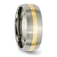 thumbnail image 3 of Titanium 14k Yellow Inlay 8mm Brushed Band, 3 of 9