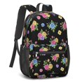 thumbnail image 2 of Pioneer Flower Floral Print Pattern 17" School Backpacks for Teens,Waterproof Oxford Fabric,S-Shape Padded Straps for School,Travel,Hiking,Camping, 2 of 5