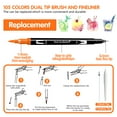 thumbnail image 5 of 105-Color Dual Tip Art Markers Set - Water-Based Coloring Pens for Calligraphy, Drawing, Sketching, Coloring, Bullet Journaling - Fine Liner and Brush Tips - Ideal for Artists, Students,and DIY Art, 5 of 10
