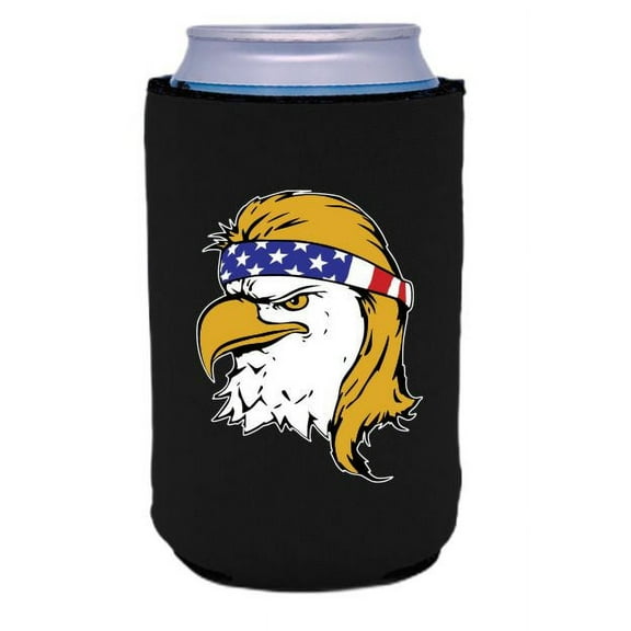 Eagle With Mullet & USA Bandana Can Coolie (Black)
