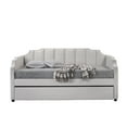 thumbnail image 2 of Fabric Twin Size Daybed with Channel Tufting and Nailhead Trim, Gray- Saltoro Sherpi, 2 of 4