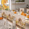 thumbnail image 2 of Fall Thanksgiving Chair Covers Set of 4 Pumpkins Squirrel Sunflower Buffalo Plaid Chair Back Covers Stretch Removable Washable Slipcovers Protector for Dining Room Kitchen Party Decor, 2 of 5