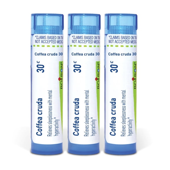 Boiron Coffea Cruda 30C, Homeopathic Medicine for Sleeplessness With Mental Hyperactivity, 3 Count (3 x 80 Pellets)