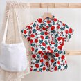 thumbnail image 2 of KPOPLK Toddler Boy's 2 Piece Outfits Set for 6M 9M 12M 18M 2T 3T 4T Striped Short Sets Button Up Shirt and Shorts Clothes Sets(9-10 Years,Red), 2 of 5