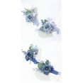 thumbnail image 3 of 5In Artificial Rose Wrist Corsage and Boutonniere Set, Handmade Men's Lapel Pin  Men Boutonniere for Prom Deco Wedding Flowers Accessories Suit Decoration (Light Blue), 3 of 10