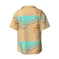 thumbnail image 2 of Vsdgher Beach Footprint Print Men's Wrinkle Free Untucked Cuban Shirt Business Casual Button Down Shirts Short Sleeve Shirt, 2 of 7