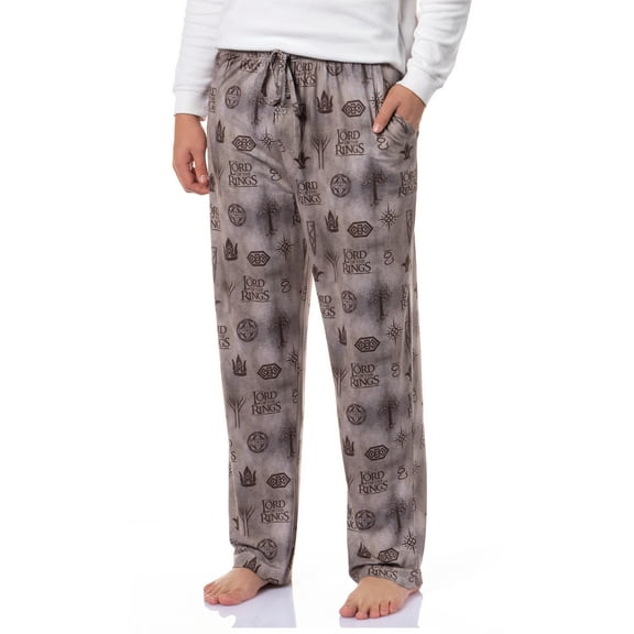 The Lord of the Rings Men's Tossed Print Tree of Gondor Crown Sleep Pajama Pants
