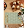 thumbnail image 2 of Sage Green Geometric Placemats Set of 6,Washable Woven Burlap Cloth Fabric Placemat for Square/Rectangle/Round/Oval Dining Table,Easy Clean Place Mats for Toddlers,Kids Modern Casual Creative Stripes, 2 of 6