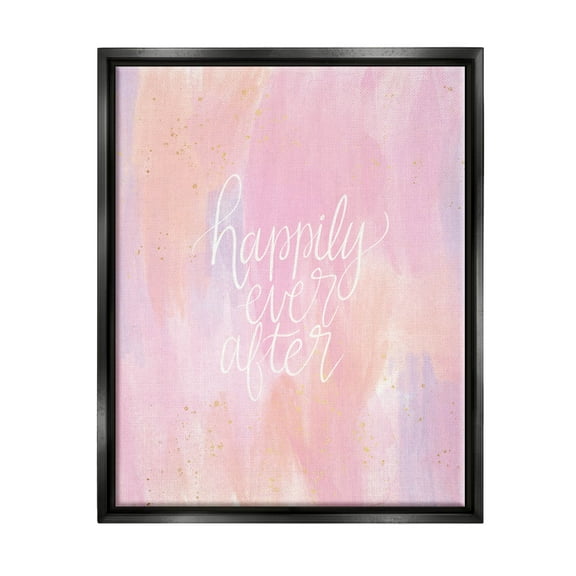 Happily Ever After Pastel Romance Inspirational Graphic Art Jet Black Framed Art Print Wall Art