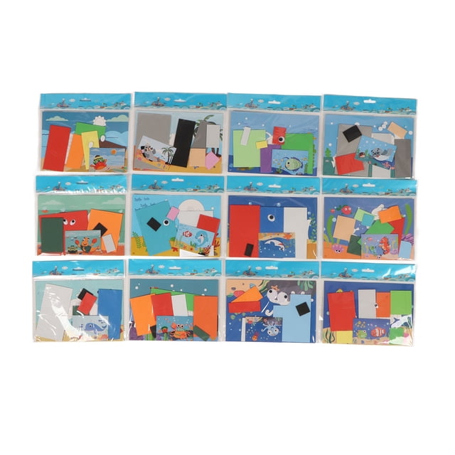 12 pegatinas de espuma EVA 3D para niños, pegatinas de espuma de animales de dibujos animados, pegatinas educativas interactivas para rompecabezas, para edades de 3 a 8 años, tipo 3