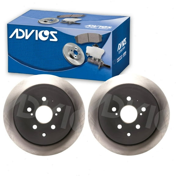 2 pc ADVICS Rear Disc Brake Rotors compatible with Lexus RX350 2010-2018