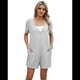 thumbnail image 2 of Mono de Verano para Mujer, de Corta, Holgado, Informal, con Cuello en V, Elegante y Cómodo, con Bolsillos, Gris , Talla XL, 2 of 8