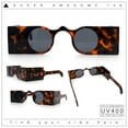 thumbnail image 2 of Funky Thick Artsy Rectangle Bar Keyhole Bridge Circle Lens Sunglasses Tortoise - Black, 2 of 8