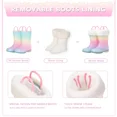thumbnail image 3 of EUXTERPA Kids Light Up Glitter Rain Boots Winter Snow Warm Lined Boots for Girls Toddler Size 10, 3 of 7