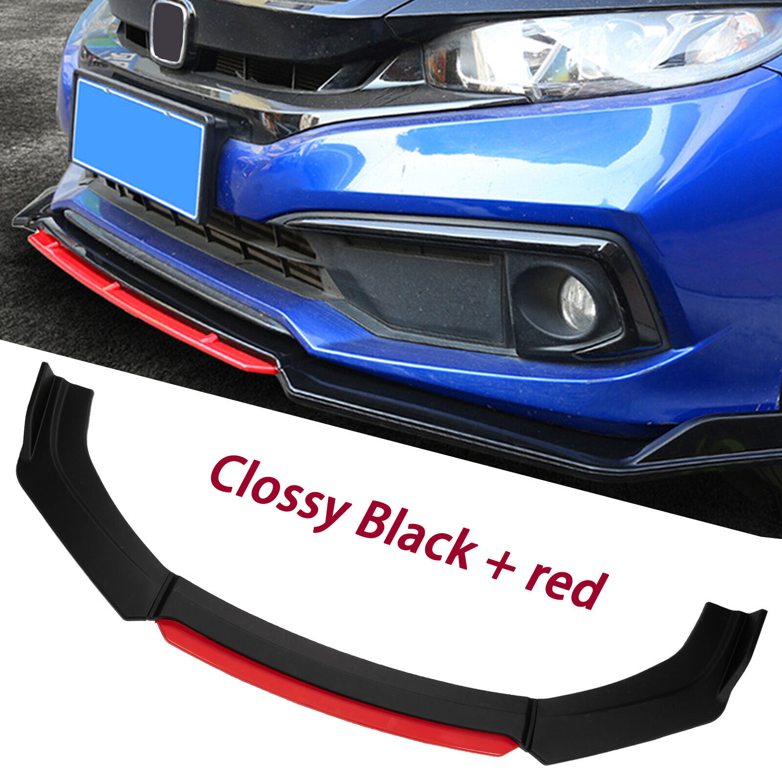 Universal Car Front Bumper Guard Lip Spoiler Splitter Wing Chin Body