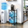 thumbnail image 2 of TC-HOMENY 5 Gallon Water Jug Holder, 3-Tier Floor Standing Water Bottle Storage Rack for Dispenser, Organizer Stand for Home Office, Black, 2 of 11