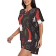 thumbnail image 2 of Bixox Women's Cute Christmas Gnomes Printed Pajama Set 2 Piece Lounge Set Top and Shorts Soft Pajamas, Shorts with Pockets, 2 of 7