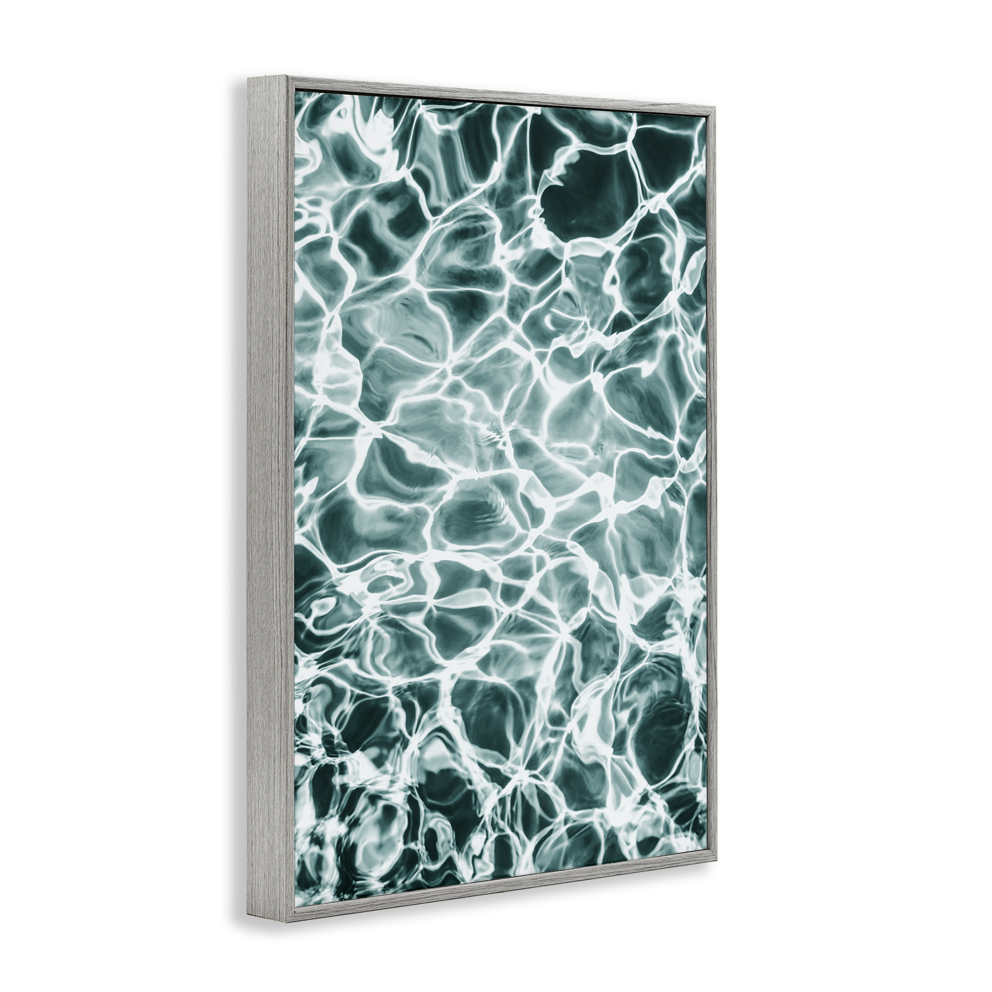 Stupell Industries Aqua Ripple Pattern Coastal Painting Gray Framed Art Print Wall Art, 20 x 30
