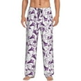 thumbnail image 2 of Picia Violets Flowers Mens Soft Woven Cotton Elastic Waistband Sleep Pajama Pant Lounge Sleep Pant With Pockets And Drawstring-XX-Large, 2 of 9