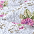 thumbnail image 2 of 3-Piece King Quilt Set, GREAGLE Lightweight Soft Bedspread Coverlet (104x90 in) Bedding Set with 2 Pillow Shams (20x36 in), Rose Floral Print, 2 of 7