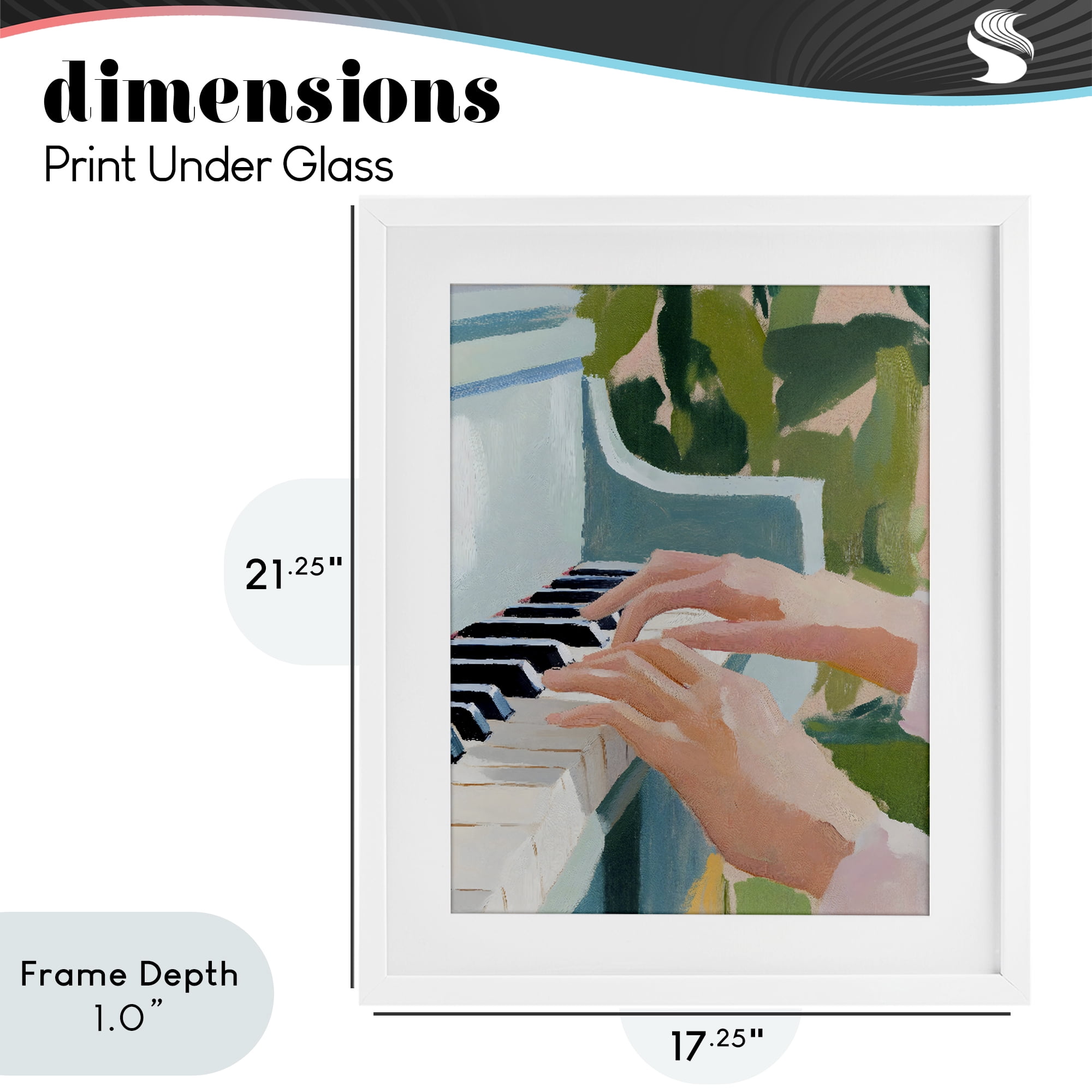 Stupell Industries Piano Hands in Sunlit Space White Framed Print Under Glass, design by The Prints Vibe
