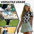 thumbnail image 6 of COEQINE Women Short Sleeve Golf Shirts 1/4 Zip Moisture Wicking Tennis Activewear Black and White Cow Spot Print Quick Dry Fit Polo Shirts Pullover Workout Athletic Tops, L, 6 of 7