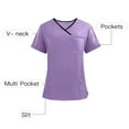 thumbnail image 2 of YLSDY Fashion Men & Women Scrub Tops V-Neck Scrubs Unisex Stretch Nursing Shirts Medical Uniform Workwear with 3 Pockets Purple XL, 2 of 6