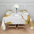 thumbnail image 3 of White Gold Splash Pattern Square Tablecloth,Waterproof Square Table Cover,Wipeable Spillproof Washable Table Cover for Home Kitchen Party Decor 42"X42"(107x107cm), 3 of 6