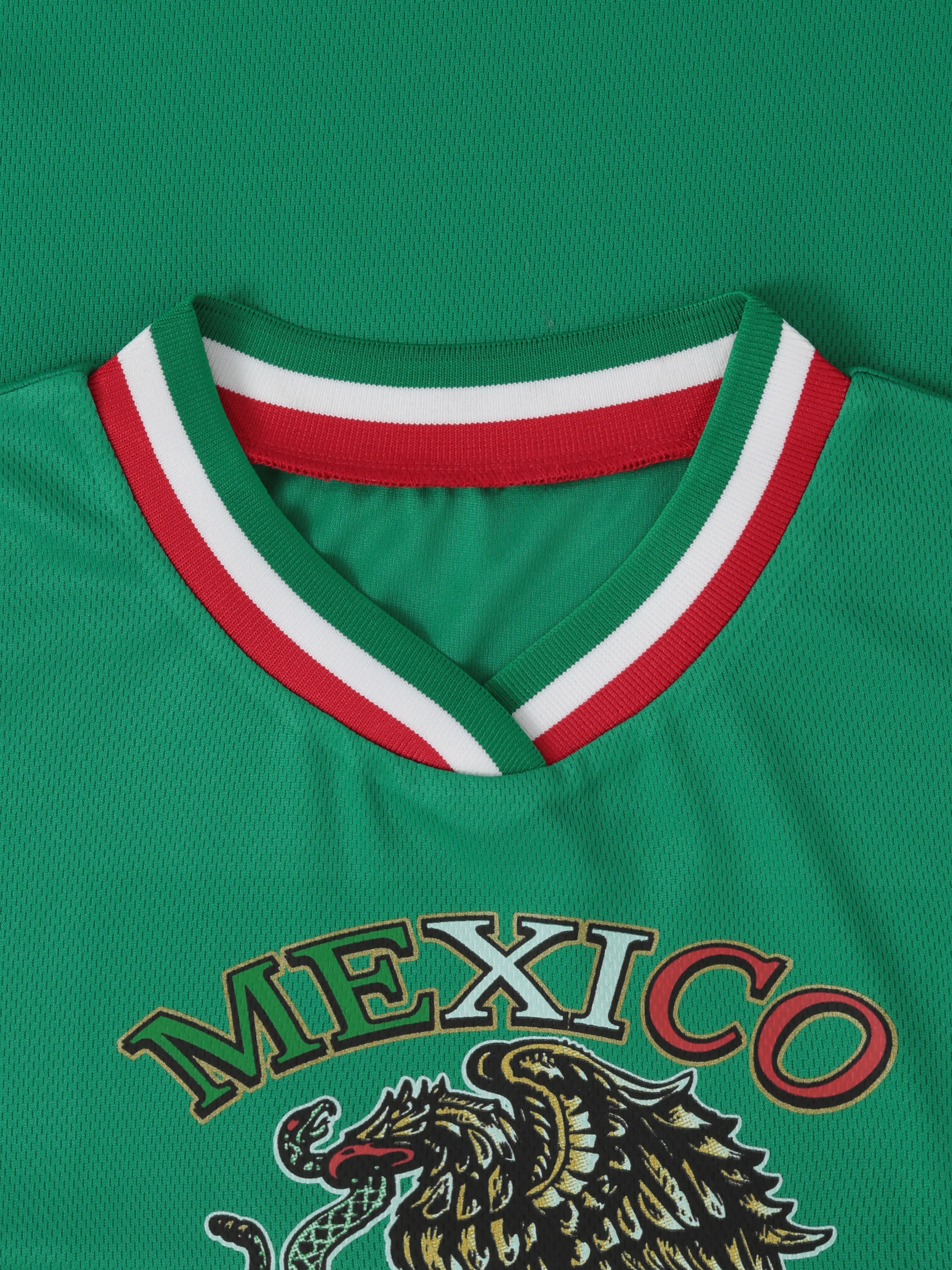 Arza Mexico Fan Jersey for Kids Color White, Red,Green 100% Polyester