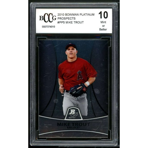 2010 Bowman Platinum Prospects #PP5 Mike Trout Rookie Card BGS BCCG 10 Mint 