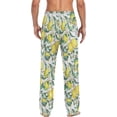thumbnail image 4 of FREEAMG Fresh Citrus Lemon Pajama Pants for Men, Men's Separate Bottoms, Pure Cotton Comfortable Lounge Pants for Men（361）, 4 of 7