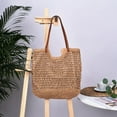 thumbnail image 3 of JUYGO Beach Bags for Women Straw Woven Handbag Raffia Beach Tote Mesh Woven Crochet Summer Vacation Shoulder Purse, 3 of 5