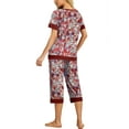 thumbnail image 6 of Cueply Womens Pajamas Sets Short Sleeve Sleepwear Top Capri Pants Casual Lounge Sets with Pockets, 6 of 6